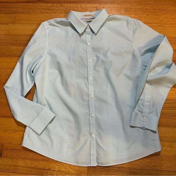 LL Bean Women's Signature wrinkle Free Shirt size L (j10) - Picture 1 of 15